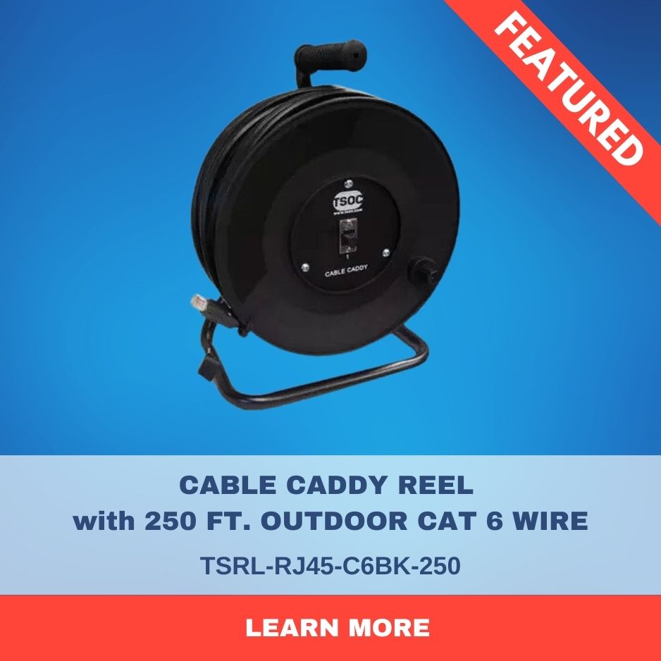TSOC Cable Caddy Reel with 250 ft. Outdoor CAT 6 Wire